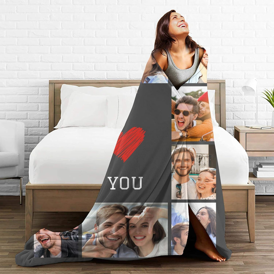 Easycosy personalisierte Decken für Paare Geschenke Benutzerdefinierte Bild werfen Decke Personalisi