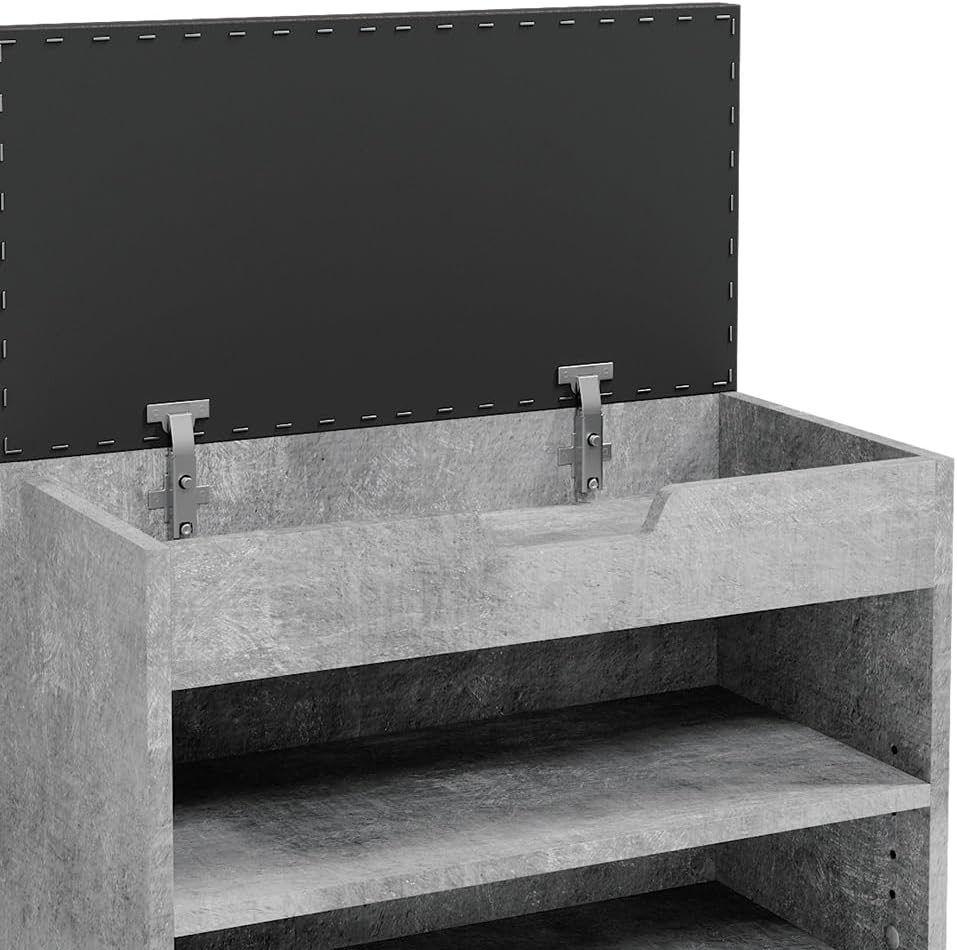 Vicco Schuhbank Rolfe, Beton/Anthrazit, 60 x 45 cm