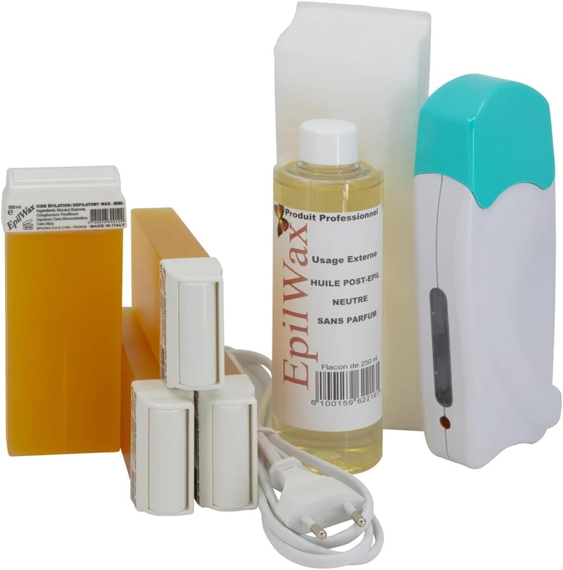 EPILWAX S.A.S - Set Haarentfernung Solo Komplett Bis La Wachs Einweg honey, mit Roulette Grosser Mod
