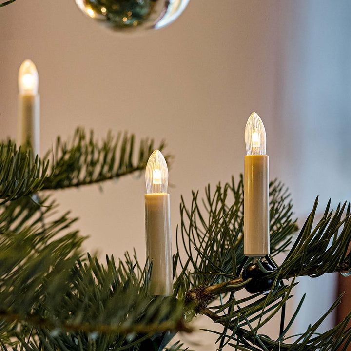 hellum Lichterkette Made-in-Germany Weihnachtsbaum, Kerzen Lichterkette innen mit Clip, 15 BS warm-w