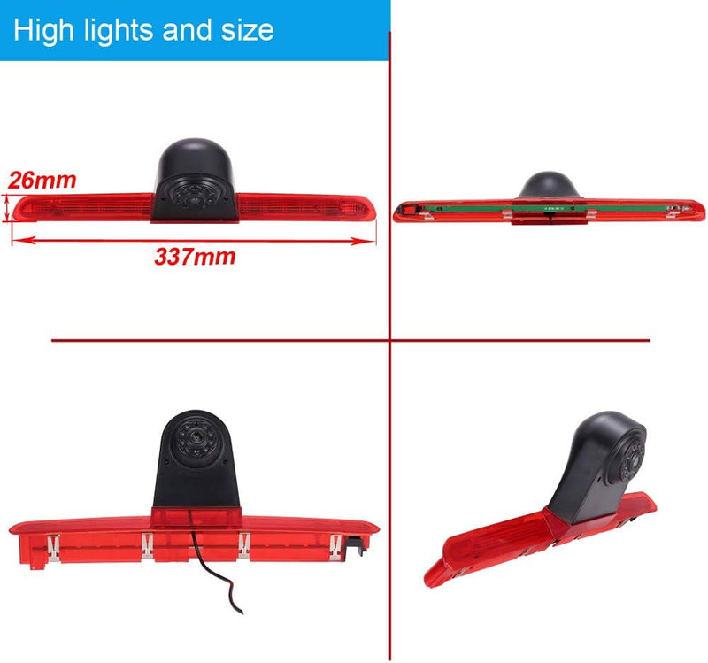 【4.3 Zoll Rückspiegel Monitor+ Rückfahrkamera Set】 Heckklappe dritte 3.Bremsleuchte Rückfahrkamera W