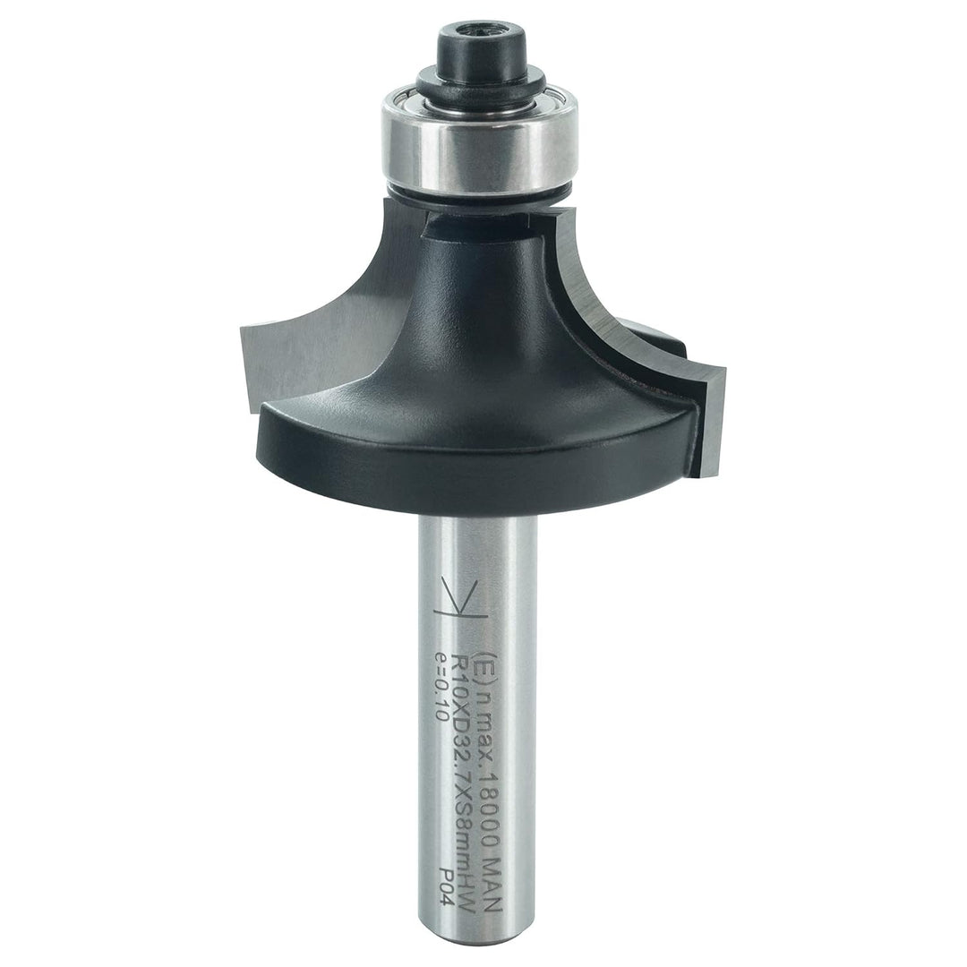 ENT 14296 Abrundfräser HW, Schaft (S) 8 mm, Durchmesser (D) 32,7 mm, NL 16 mm, R 10 mm, SL 32 mm, mi