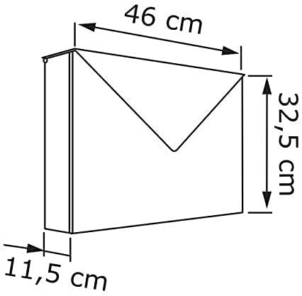 Briefkasten, Design Wandbriefkasten Letter Schwarz - Bravios