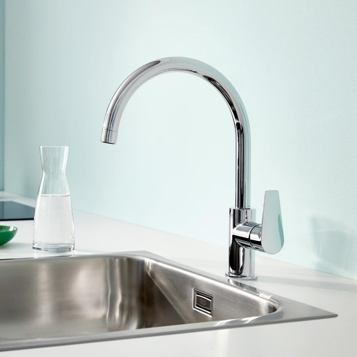 GROHE Start Edge - Einhand-Spültischarmatur (1/2", Schwenkbereich 360°, hoher Auslauf), chrom, 30529