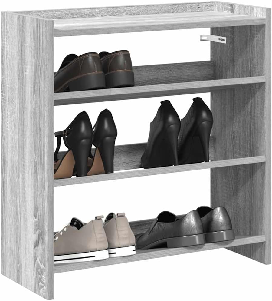 vidaXL Schuhregal Grau Sonoma 60x25x62 cm Holzwerkstoff, Schuhschrank, Schuhaufbewahrung, Schuhe Org