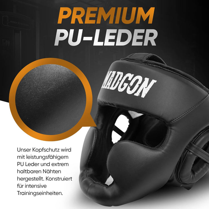 MADGON Premium Kopfschutz, Boxhelm mit Perfekter Sicht und maximalem Schutz, Gesichtsschutz für Kamp