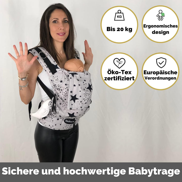 Amarsupiel - Babytrage Ergonomisch Von 4 bis 6 Monaten bis 3 oder 4 Jahre - Bequem und Einfach Anzup