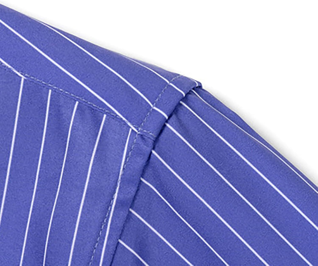 Herren Hemd Langarm Gestreifte Freizeithemden Knopfleiste Business Langarmhemd Baumwolle Westernhemd