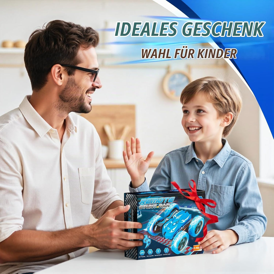 Dreamlandia Ferngesteuertes Auto Spielzeug ab 3-9 Jahre Junge, 2,4GHz RC Auto, 360° Doppelseitig, Au