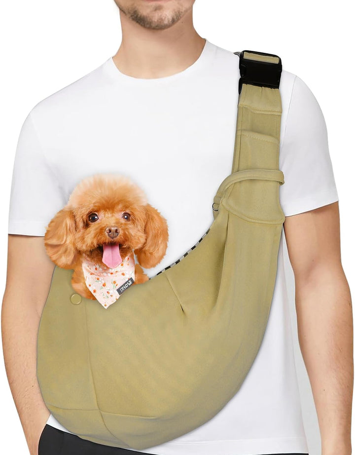 PETLOFT Tragetuch Hund, Reversibel Kleine Hundetrage, Einstellbar Pet Tragetuch, Freisprecheinrichtu