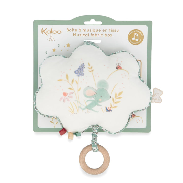 Kaloo - Petites Chansons - Spieldose aus Stoff und Holz - Musikalisches Kissen 15 cm - Kinderlied „U