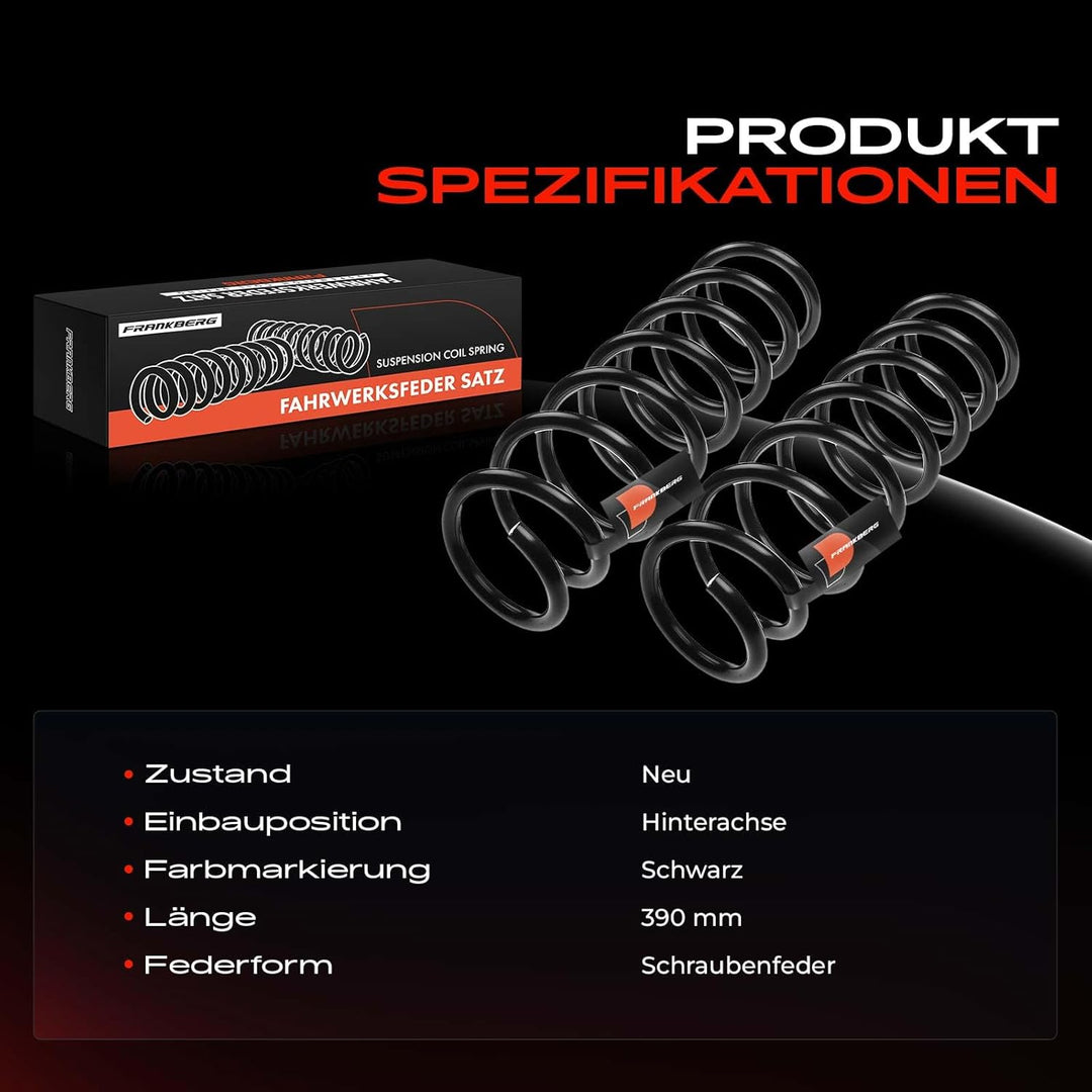 Frankberg 2x Federn Fahrwerksfeder Hinten Kompatibel mit 5er F10 2009-2016 5er F10 F18 2009-2016 2.0