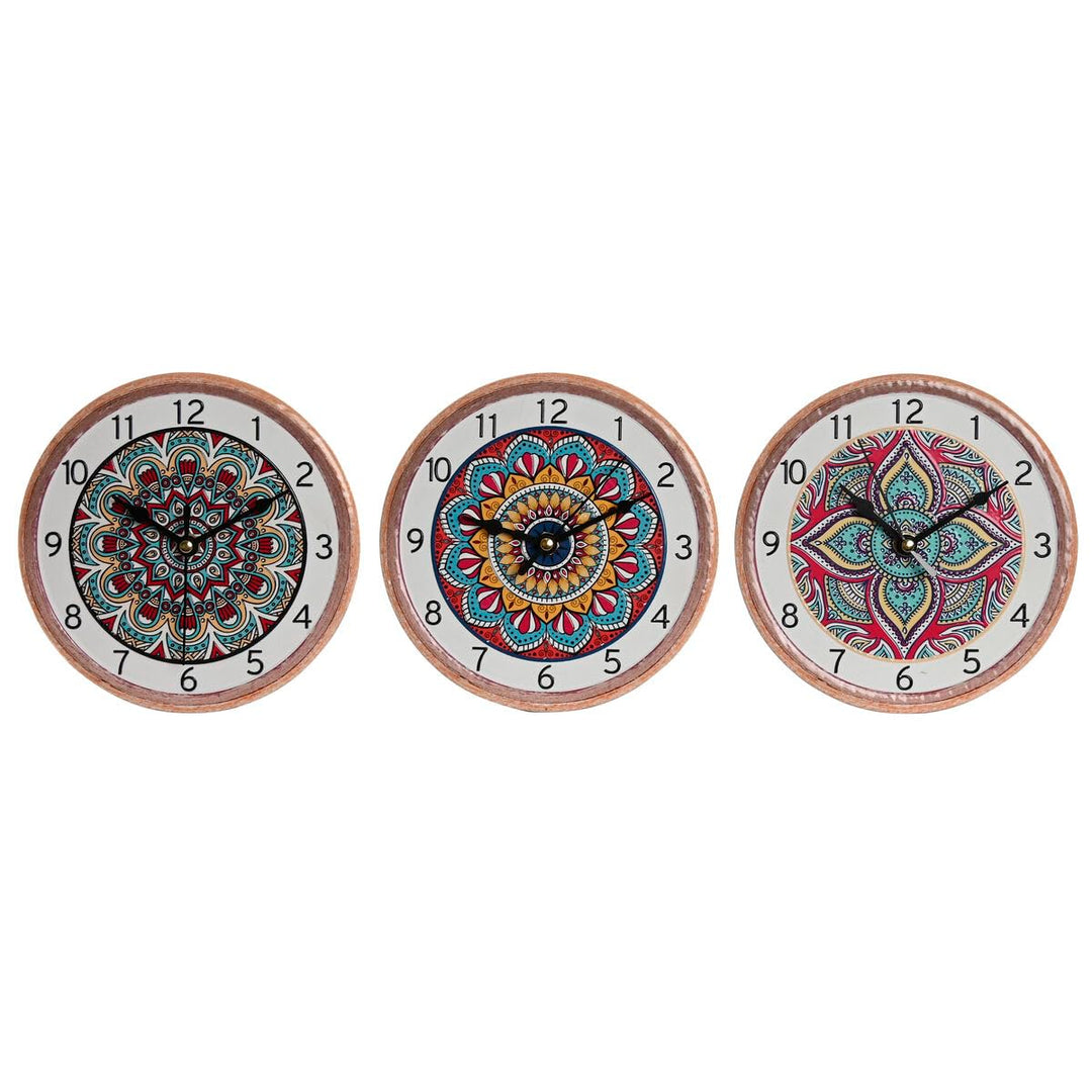 Tischuhr aus Keramik, Mandala, 16 x 1 x 16 cm