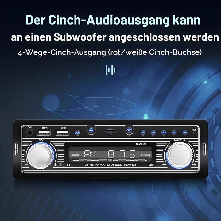 Auto-Audio-Receiver, Single-Din-Multimedia-Autoradio, Bluetooth FM, MP3 USB, SD-Digital-FM-Radio-Aud