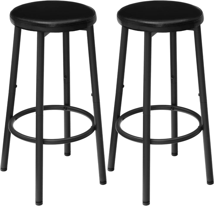 HOOBRO 2er-Set Barhocker, PU-gepolsterte Barstühle, Küchenstühle mit Fussstütze, einfach zu montiere