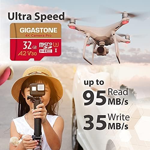 GIGASTONE Speicherkarte 32GB 5 Stück 4K Kamera Pro kompatibel mit GoPro Drohne Switch 95 MB/s, 4K UH