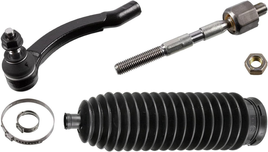 febi bilstein 40570 Spurstange mit Endstück, Manschette und Anbaumaterial , 1 Stück Vorderachse rech