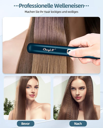 CkeyiN Kreppeisen für Haare,Mini Crepp Haareisen Keramik Welleneisen Tragbar Hair Crimper Temperatur