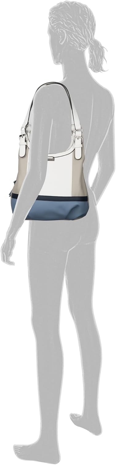 TOM TAILOR Juna Damen Shopper Umhängetasche Reissverschluss Klein, Blau