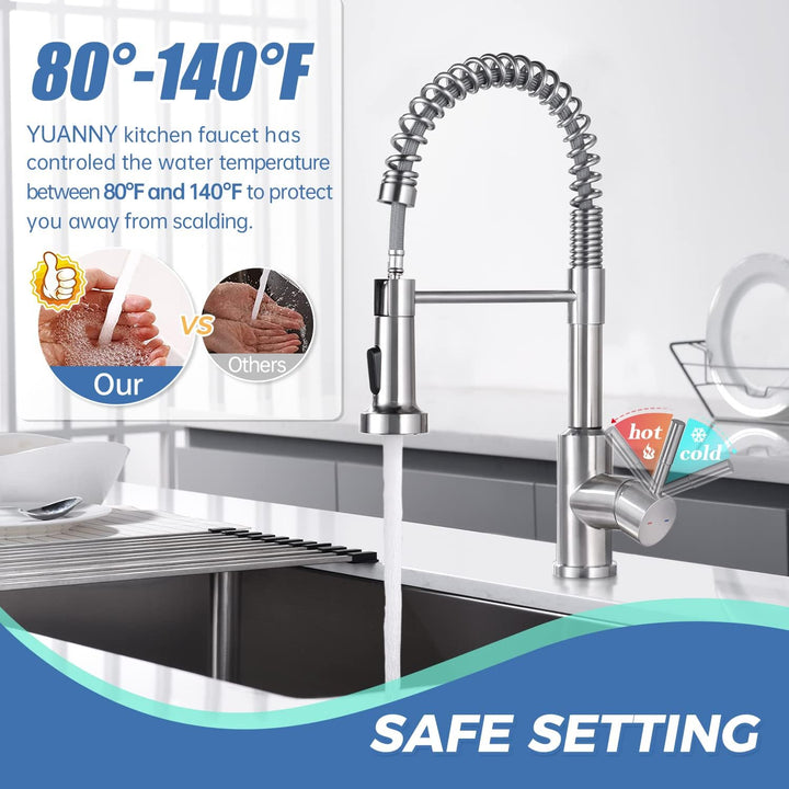 Küchenarmatur mit Brause Ausziehbar, Wasserhahn Küche Spültischarmatur mit Brause 360° Drehbar Armat