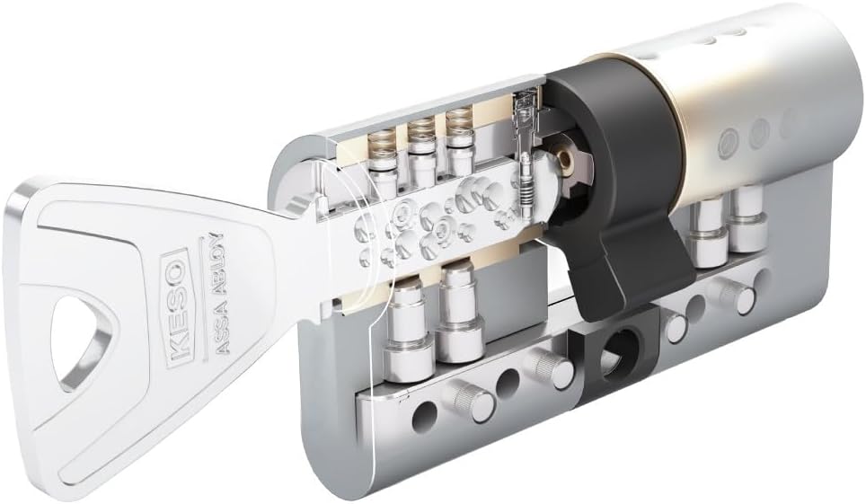 KESO 8000 Doppelzylinder mit Not- und Gefahrenfunktion 30/30 inkl. 5 Schlüssel - Wendeschlüssel-Sich