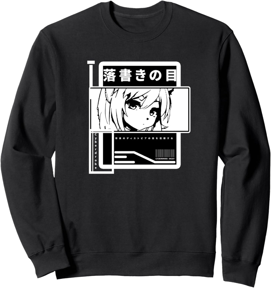 Techwear Japanische Anime Puppenaugen Sweatshirt
