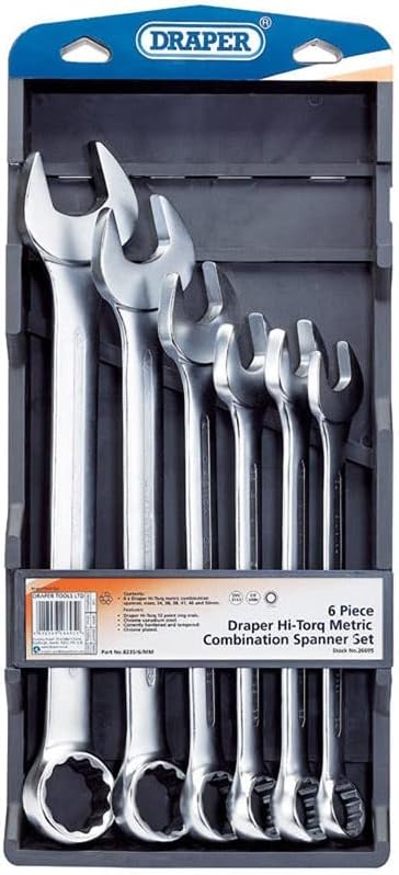 DRAPER 26695 Hi-Torq Metrisches Ringmaulschlüssel-Set (6 Stück) 6 Piece, 6 Piece