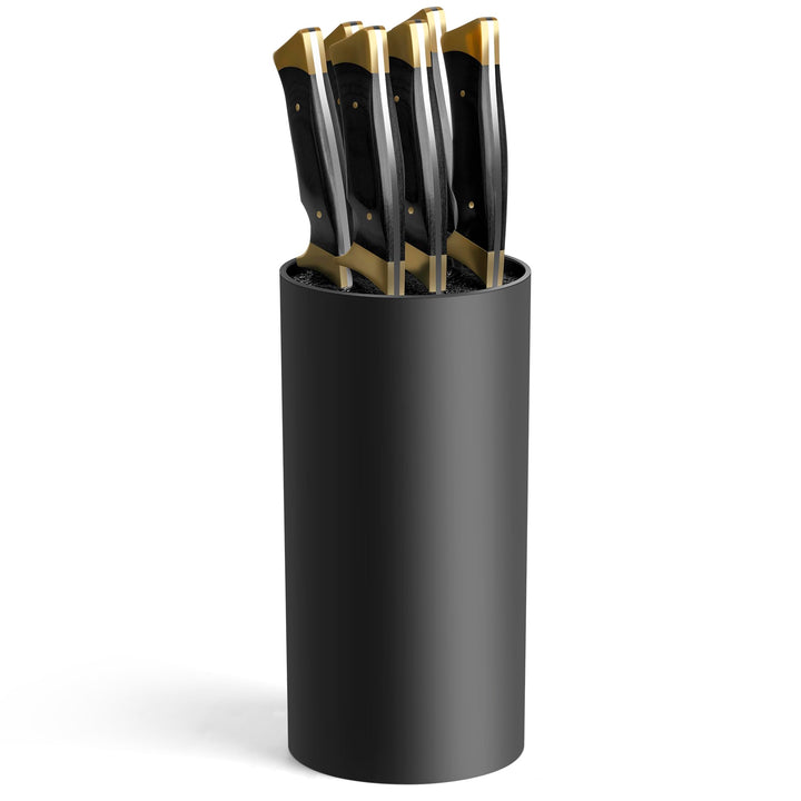 Messerblock Ohne Messer für Küche, Universal Schwarz mit Flexiblen Lamellen, Leer für 4-10 Messer Al