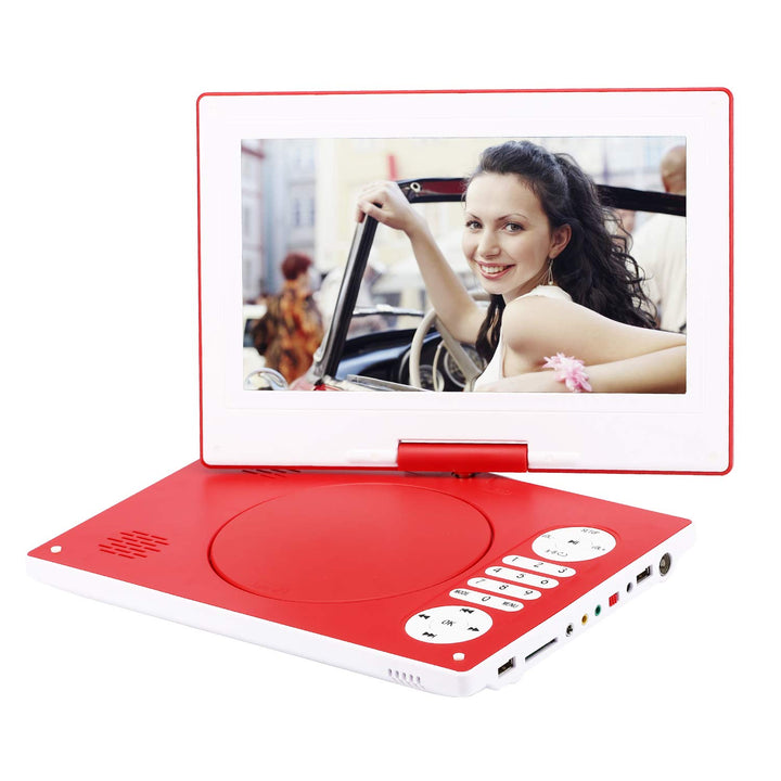 YOOHOO Tragbarer DVD-Player mit Fernbedienung, 26,7 cm (10,5 Zoll), 270° drehbarer Bildschirm, mit 7