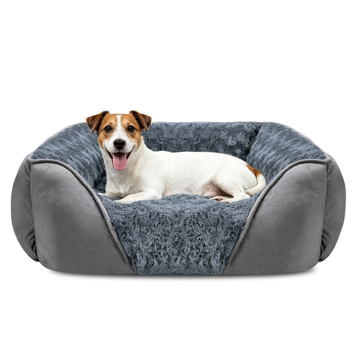 JOEJOY Hundebett Mittelgrosse Hunde, rutschfest Hundebetten Anti-Angst Hundekorb, Weich Rosensamt Hu
