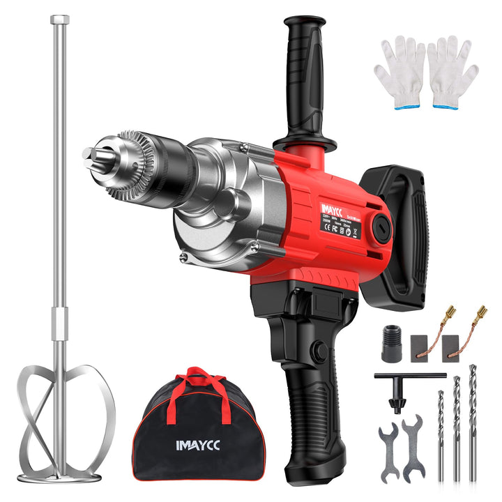 IMAYCC 2-in-1 Bohren Rührwerk Set, Tragbarer Betonmischer 2500W 15A für Bohren und Mischen, Variable