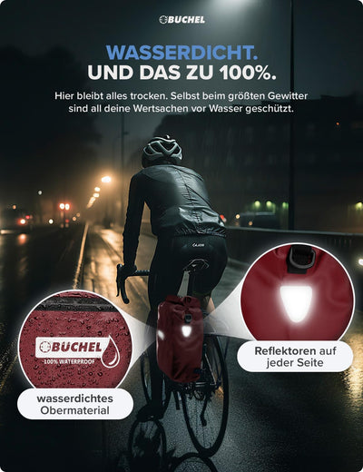 Büchel 3in1 Fahrradtasche für Gepäckträger, nutzbar als Rucksack, Umhängetasche oder Gepäckträgertas