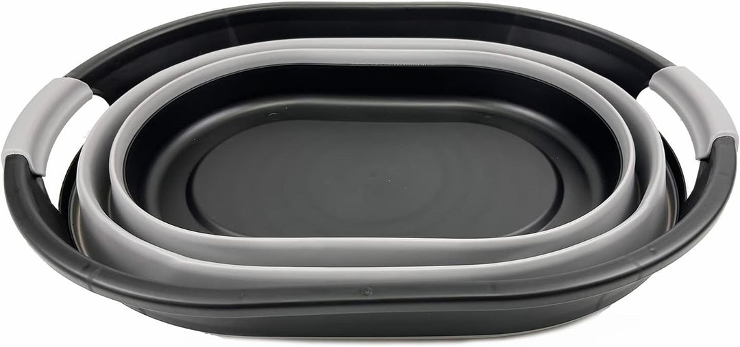 SAMMART Ovaler Wäschekorb aus Kunststoff, 28 l, faltbar, Pop-Up-Aufbewahrungsbehälter/Organizer, tra