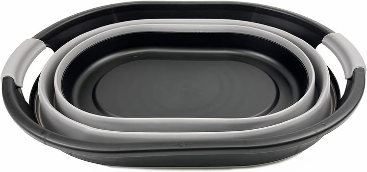 SAMMART Ovaler Wäschekorb aus Kunststoff, 28 l, faltbar, Pop-Up-Aufbewahrungsbehälter/Organizer, tra
