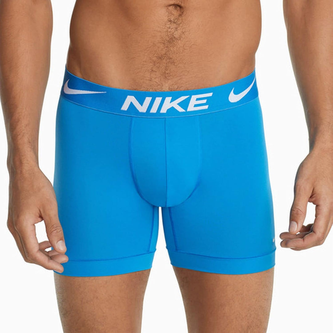 Nike Herren Essential Micro Boxershorts, 3er-Pack, Schwanrz/Grau/Blau, Medium, M Schwanrz/Grau/Blau