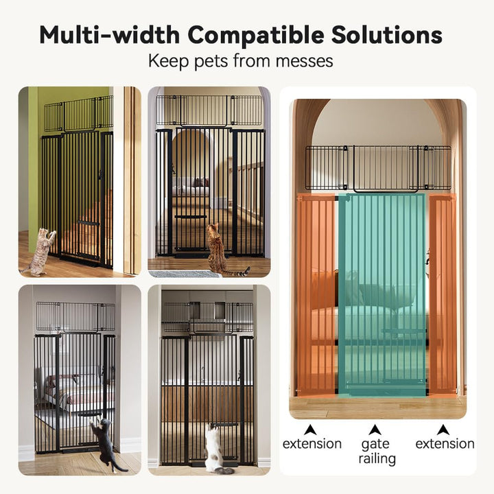 COMOMY 180 cm Extra Hoch Türgitter Katze/Hund, 75-110 cm Extra Breit Türschutzgitter mit Verstellbar