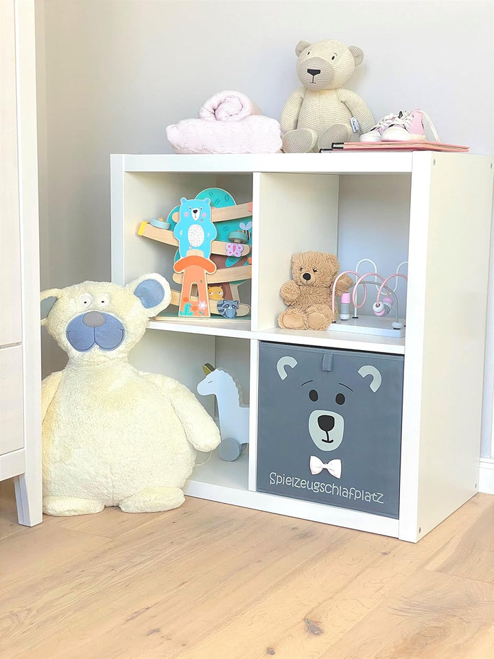 Bär Aufbewahrungsbox grau für Kinder, Baby Aufbewahrungskorb, schöne praktische Spielzeugkiste für j