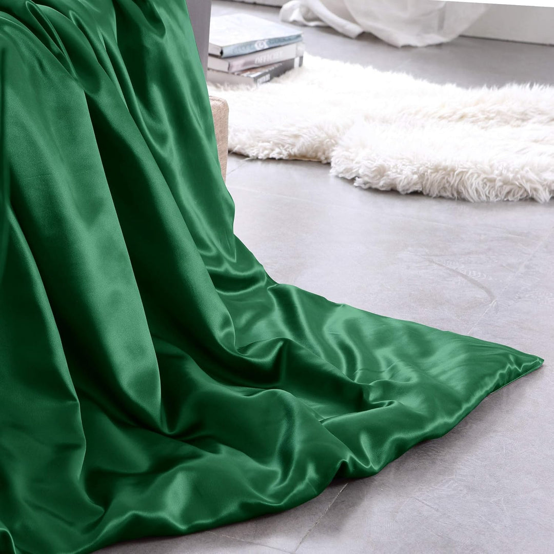 THXSILK Seidenbettwäsche Set 2 teilig, Bettbezug 155 x 220 cm und 80 x 80 cm Kissenbezug, Hypoallerg