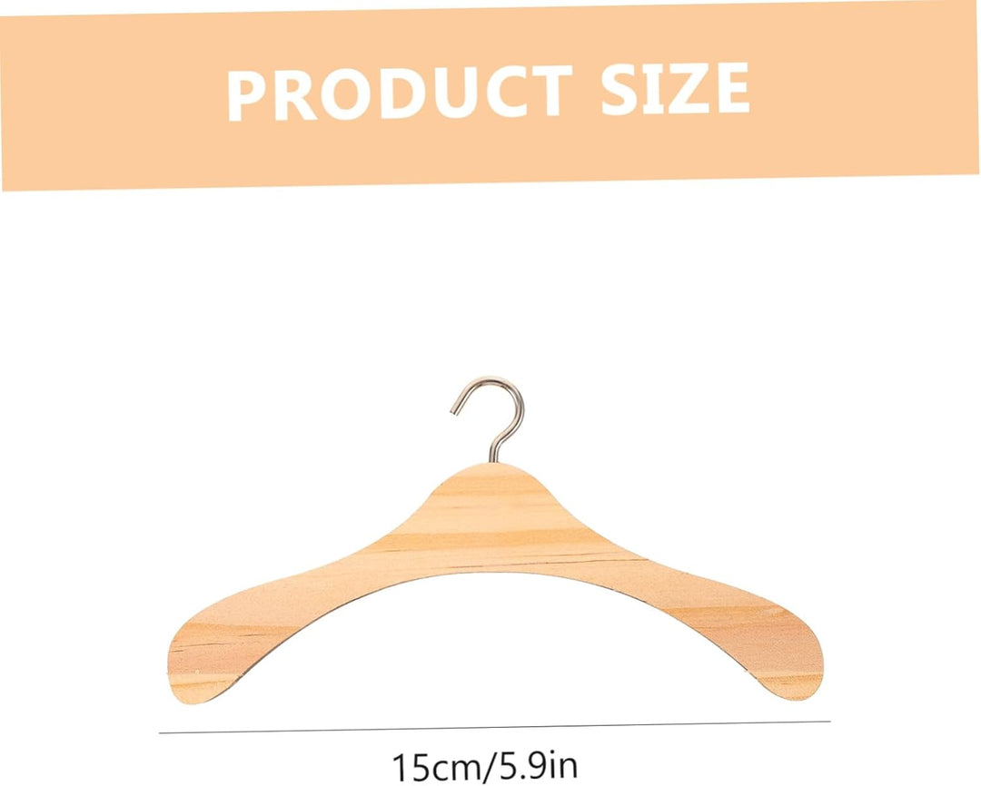 VICASKY 10 Stück Puppenkleiderbügel Puppen Kleiderbügel Mini Miniaturkleiderbügel 10 Stück Holzbügel