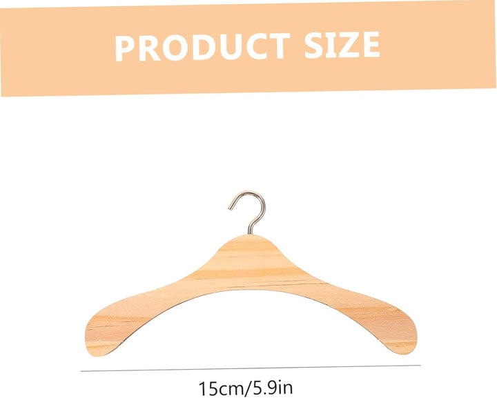 VICASKY 10 Stück Puppenkleiderbügel Puppen Kleiderbügel Mini Miniaturkleiderbügel 10 Stück Holzbügel