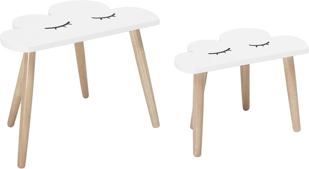 Bloomingville [W] Table, White, MDF,L45xH34xW27/L55xH46xW33 cm, Set of 2
