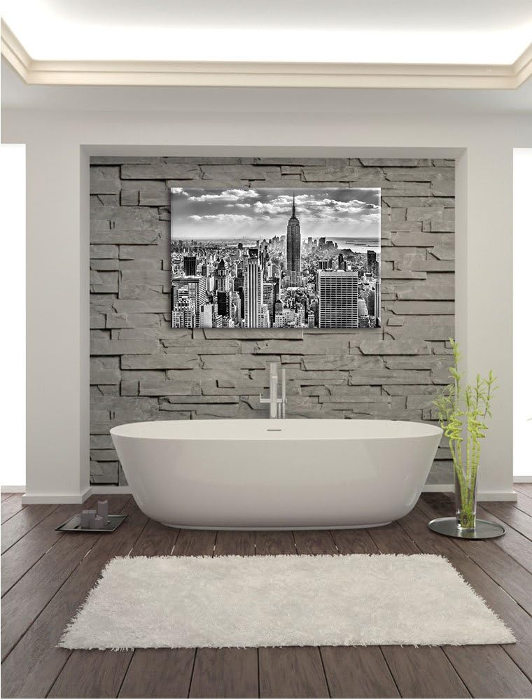 Pixxprint Monocrome, New York, Manhattan, Format: 100x70 auf Leinwand, 100x70