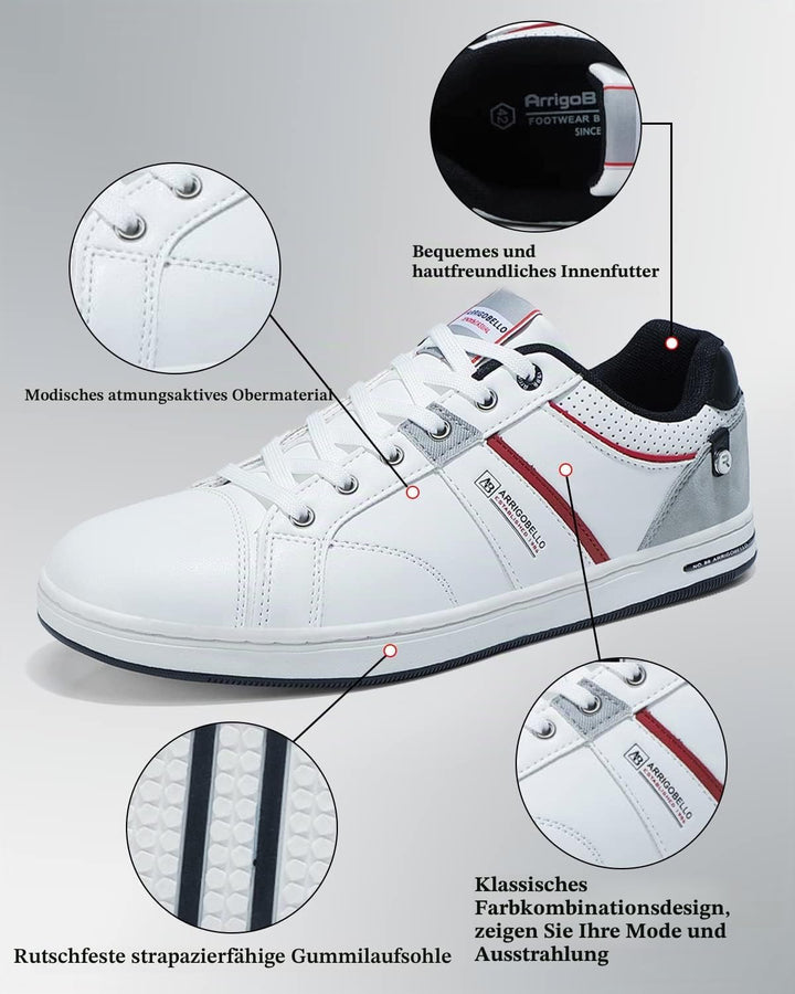 ARRIGO BELLO Herren Freizeitschuhe Schuhe Sneakers Wanderschuhe Leders Laufschuhe Leichtgewicht Outd