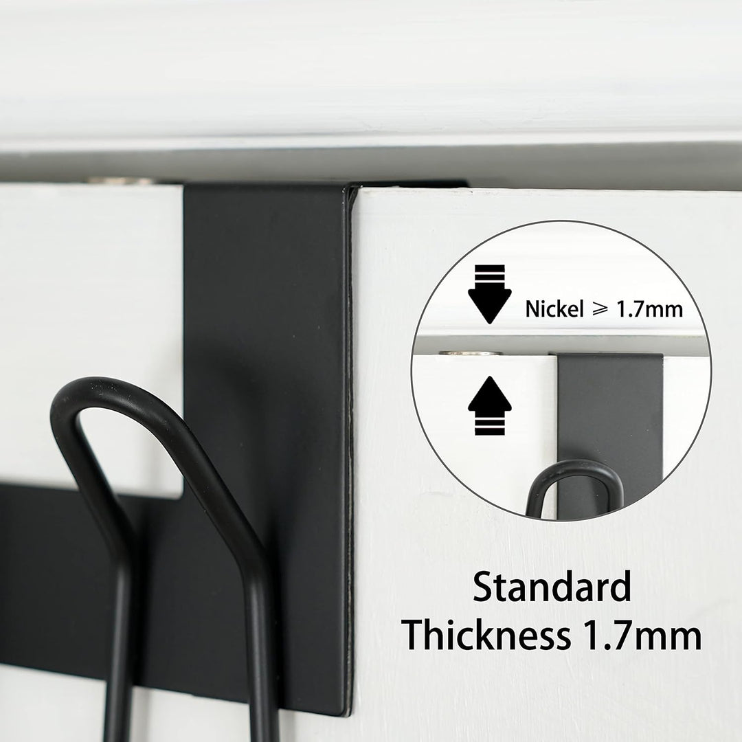 SKOLOO Türgarderobe zum Einhängen - für Türen bis 4,5 cm Dicke, Edelstahl Türhakenleiste mit 9 Haken