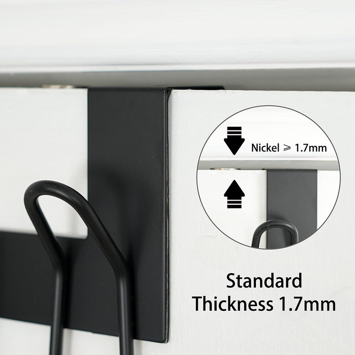 SKOLOO Türgarderobe zum Einhängen - für Türen bis 4,5 cm Dicke, Edelstahl Türhakenleiste mit 9 Haken