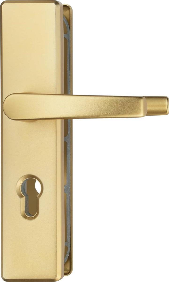 ABUS Tür-Schutzbeschlag KLS114 F3 messing mit beidseitigem Drücker 08297 F3 Messing Beidseitiger Drü