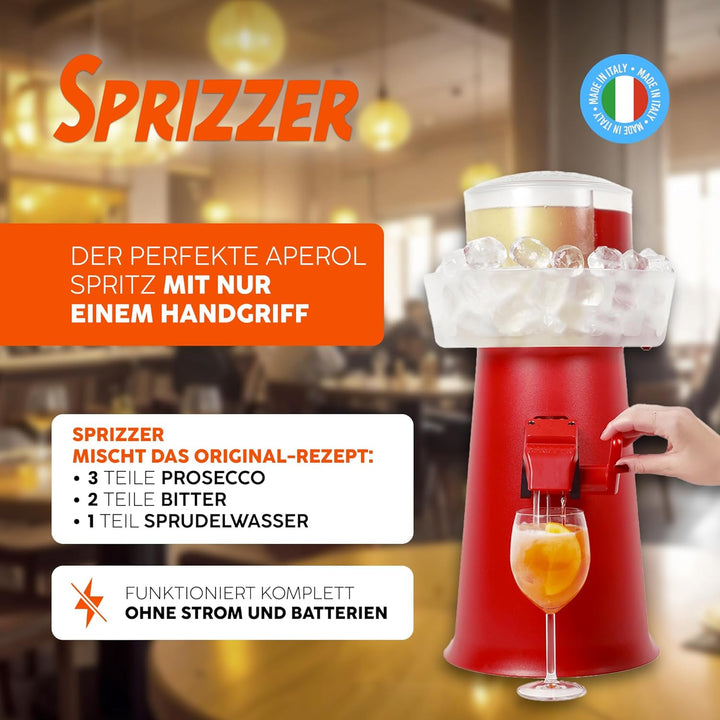 Sprizzer - Aperol Spritz Maschine für Spritz, Dispenser und Mischer mit Eisbehälter für Aperitif, Ma