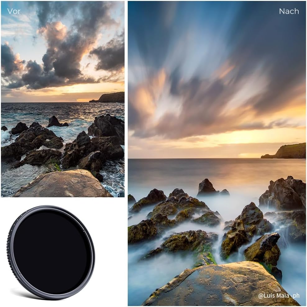 K&amp;F CONCEPT Variabler ND Filter 58mm ND8- ND2000 Graufilter (3-11 Blenden) | Optikglas mit 24-lagige