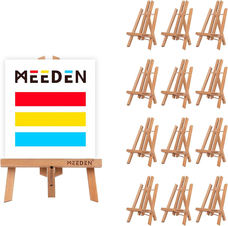 MEEDEN 12 Stück Tischstaffelei Holz, 30 cm Display Staffeleien, Kinder Staffelei Tisch, Bild Ständer