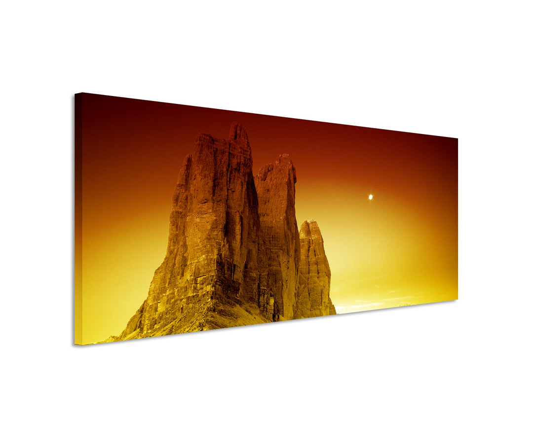 Sinus Art 150x50cm Wandbild – Panoramabild auf Leinwand Gebirge DREI Zinnen Italien
